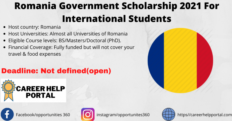 Romania Government Scholarship 2021 For International Students - Career