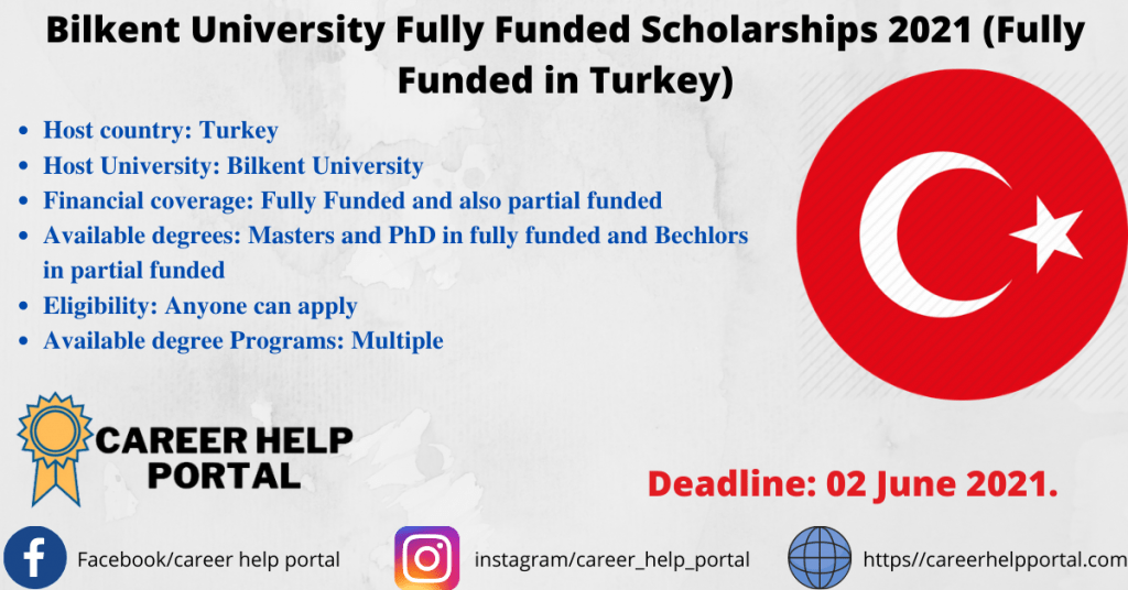Bilkent University Fully Funded Scholarships 2021 (Fully Funded in Turkey)