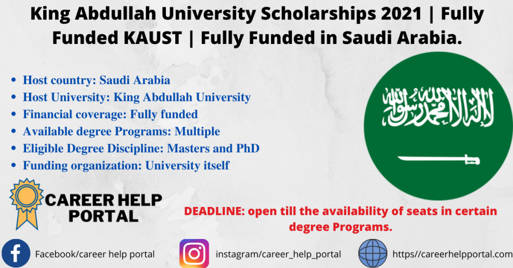 King Abdullah University Scholarships 2021 | Fully Funded KAUST | Fully Funded in Saudi Arabia.