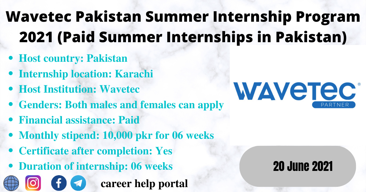 Wavetec Pakistan Summer Internship Program 2021 (Paid Summer