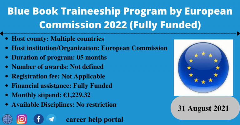 Blue Book Traineeship Program By European Commission 2022 (Fully Funded ...