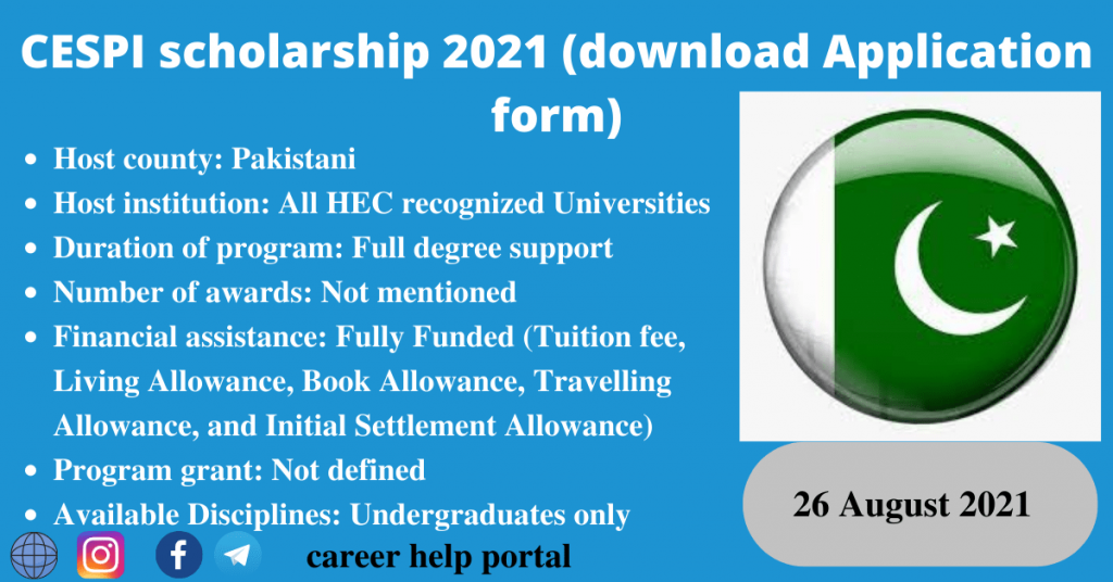 CESPI scholarship Application form (www.cespi.pk application form)