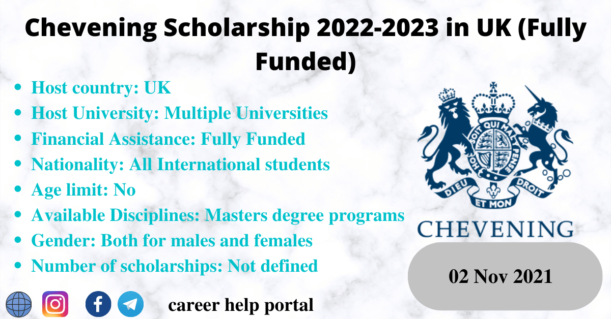 Chevening Scholarship 2022 2023 In The Uk Fully Funded Career Help